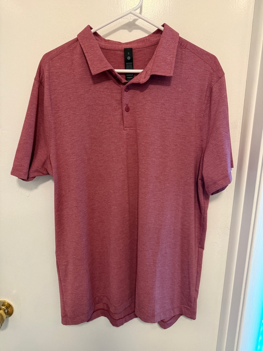 Men's Lululemon Evolution Heathered Red / Coral stretch Short sleeve Polo Shirt